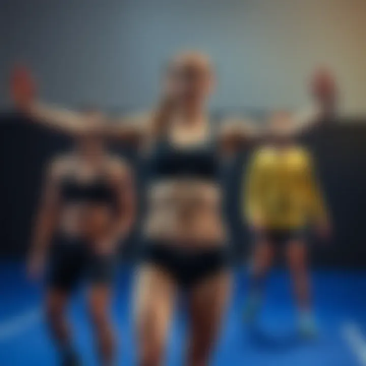 Athletes demonstrating the functionality of sport underwear during performance