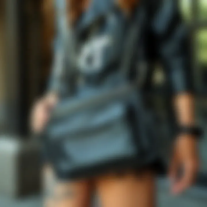 Punk Crossbody Bag with Edgy Outfit Punk crossbody bag paired with an edgy outfit