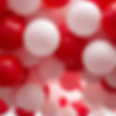 Close-up of Red and White Balloons Showcasing Texture and Color Close-up of red and white balloons showcasing texture and color
