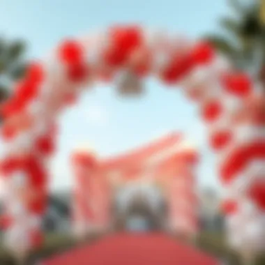 Completed Balloon Arch Enhancing the Venue's Festive Ambiance Completed balloon arch enhancing the venue's festive ambiance
