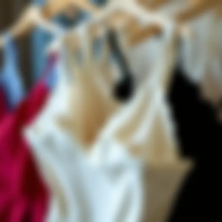 Diverse Fabric Choices for Scalloped Cami Tops Different fabric choices for scalloped cami tops displayed together