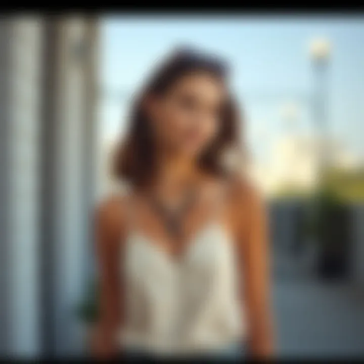 Styling Options for Scalloped Cami Model styling a scalloped cami top with layered accessories