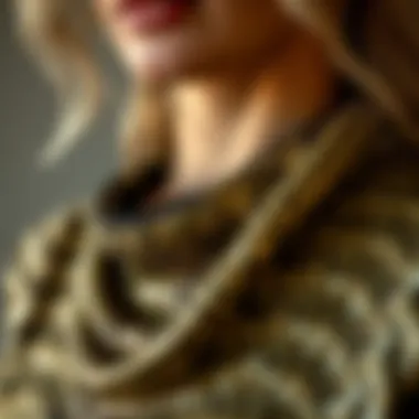 Intricate Sequin Detailing Close-up of the intricate sequin detailing on the cowl neck top