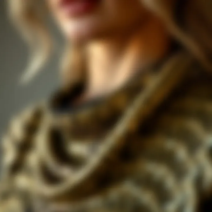 Intricate Sequin Detailing Close-up of the intricate sequin detailing on the cowl neck top