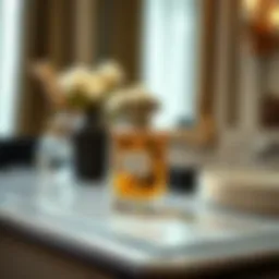 Elegant portable perfume spray on a vanity table