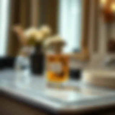 Elegant portable perfume spray on a vanity table