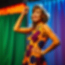 A vibrant 60s disco dress in bold patterns