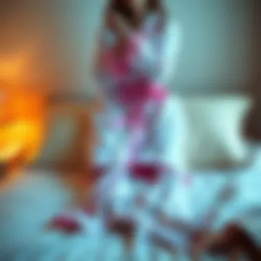 Vibrant Unicorn Bathrobe on Cozy Bed A vibrant unicorn bathrobe displayed on a cozy bed