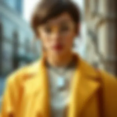 A styled outfit featuring an emergency whistle necklace as a fashionable accessory