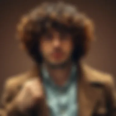 An individual expressing confidence while wearing a brown curly wig.