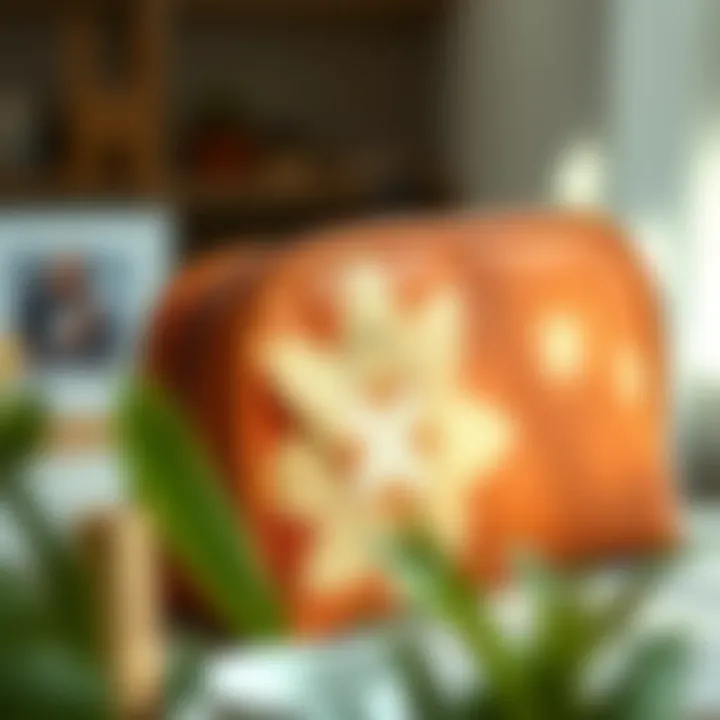 Close-up of a trendy makeup bag made from sustainable materials, highlighting its eco-friendly design