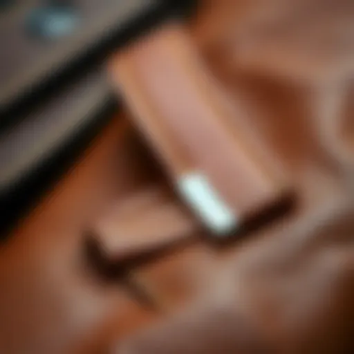 Close-up view of match and patch leather repair tape on a leather surface