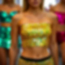 A stunning collection of sequin tube tops showcasing various colors and styles.