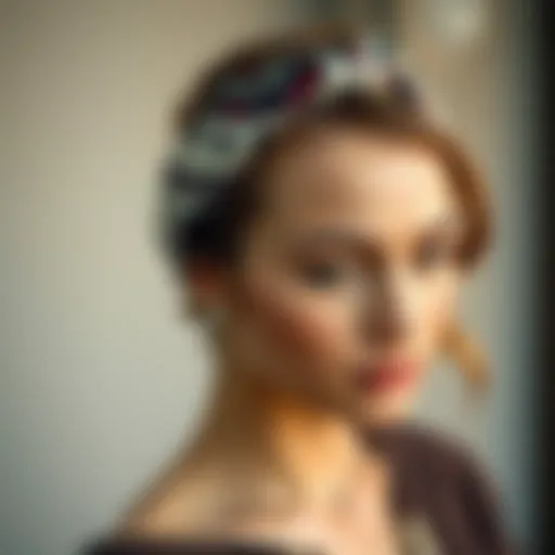 Elegant twist headband styled with intricate patterns