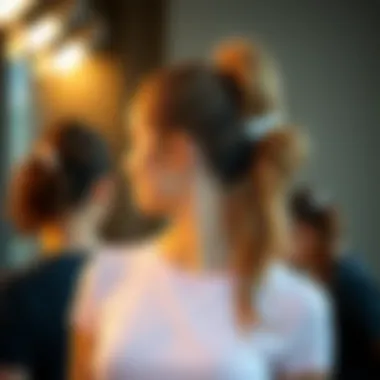 Demonstration of different styling techniques using wig ponytail clips.