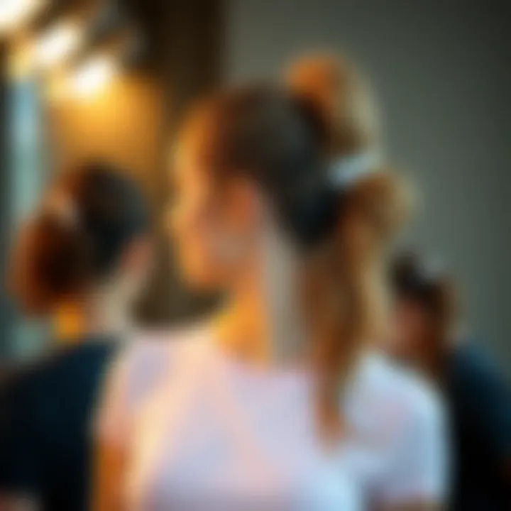 Demonstration of different styling techniques using wig ponytail clips.