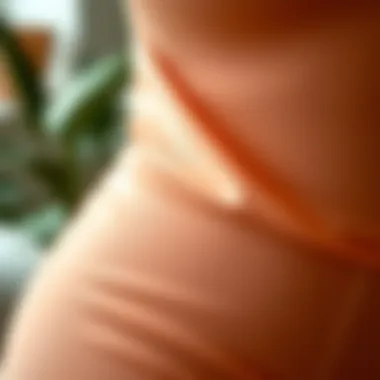 Close-up of faja fabric showcasing stretch and support