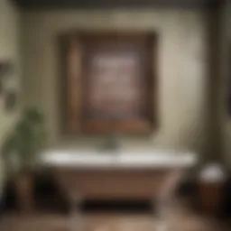 Whimsical framed art featuring a humorous bathroom quote