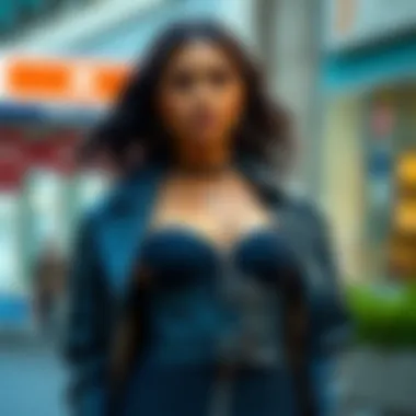 Fashionable outfit paired with a zip up waist cincher