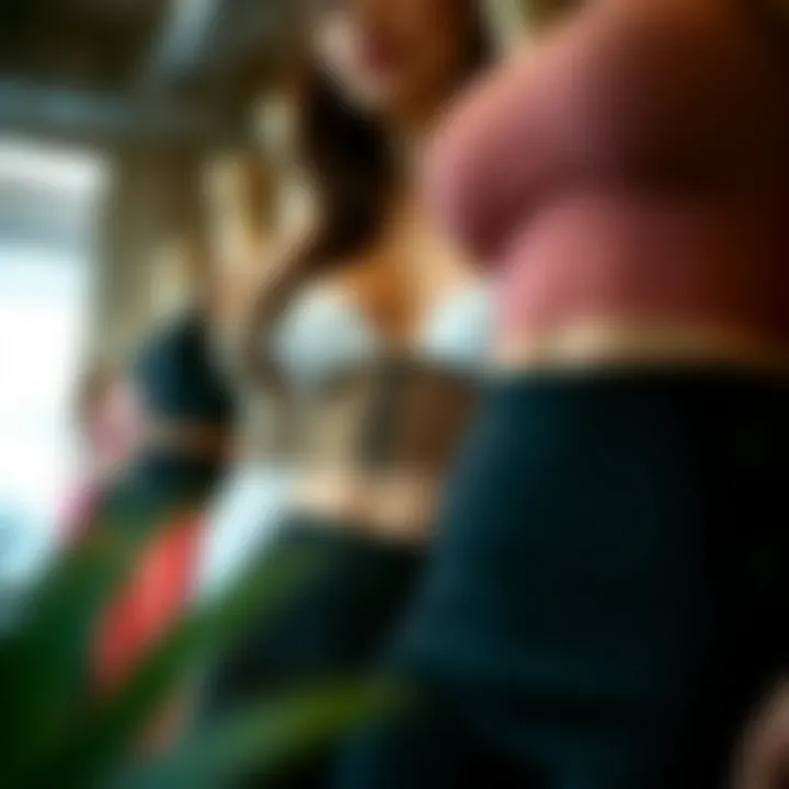 Different styles of zip up waist cinchers displayed