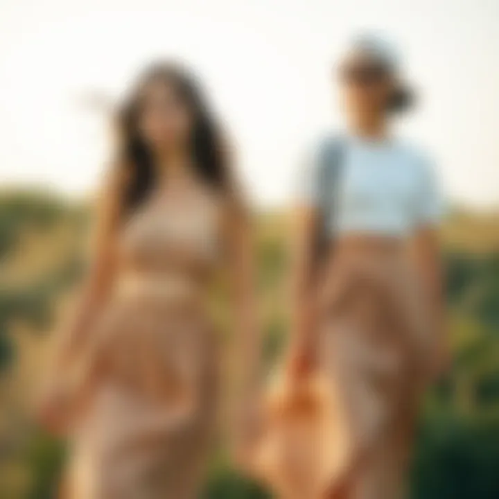 Sustainable Fashion Elements Sustainable fashion elements incorporated in a high-waisted skirt set