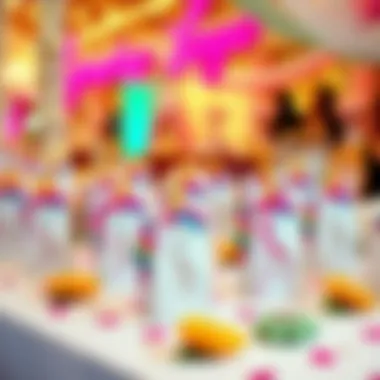 Unicorn Goodie Bags at an Enchanting Event A beautifully arranged table showcasing unicorn goodie bags at an enchanting event.