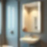 Elegant shower mirror with integrated razor holder