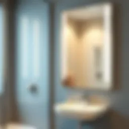 Elegant shower mirror with integrated razor holder