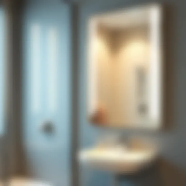 Elegant shower mirror with integrated razor holder