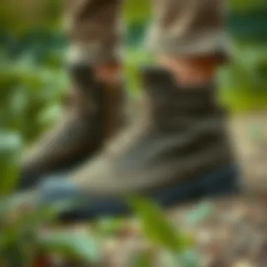 Close-up of sustainable materials used in vegan footwear