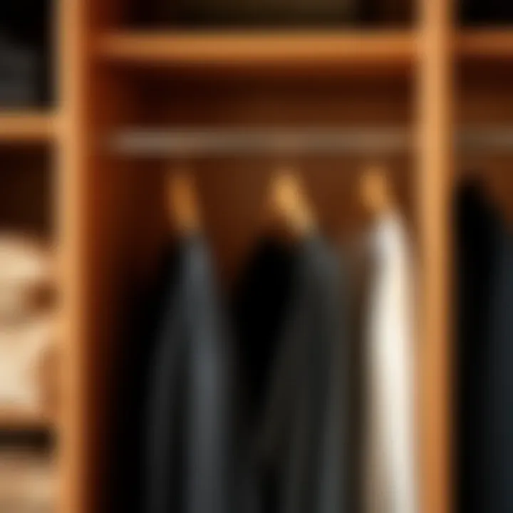 Organized wardrobe space utilizing collapsible hangers effectively