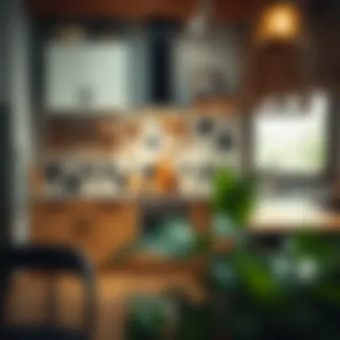 Elegant cow print stickers incorporated in a rustic kitchen design