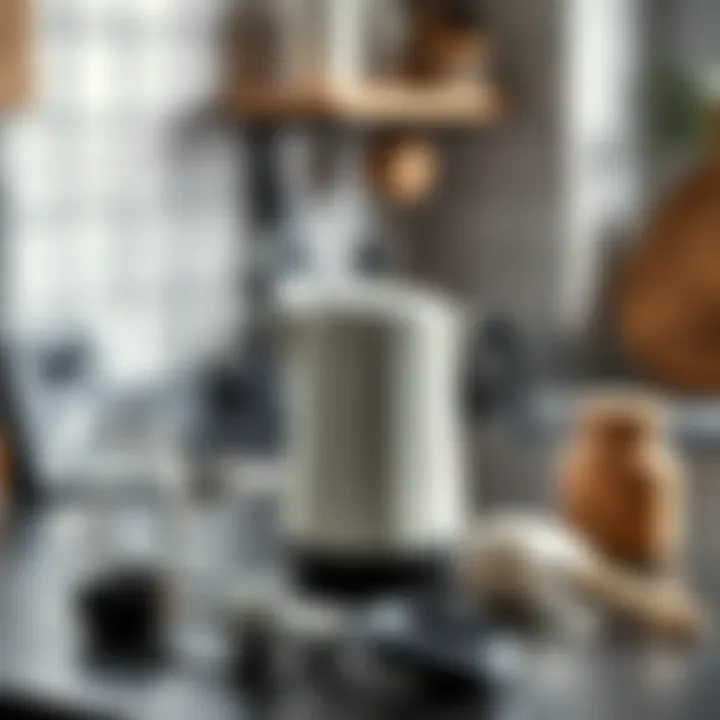 Maintenance tools beside the white stovetop espresso maker