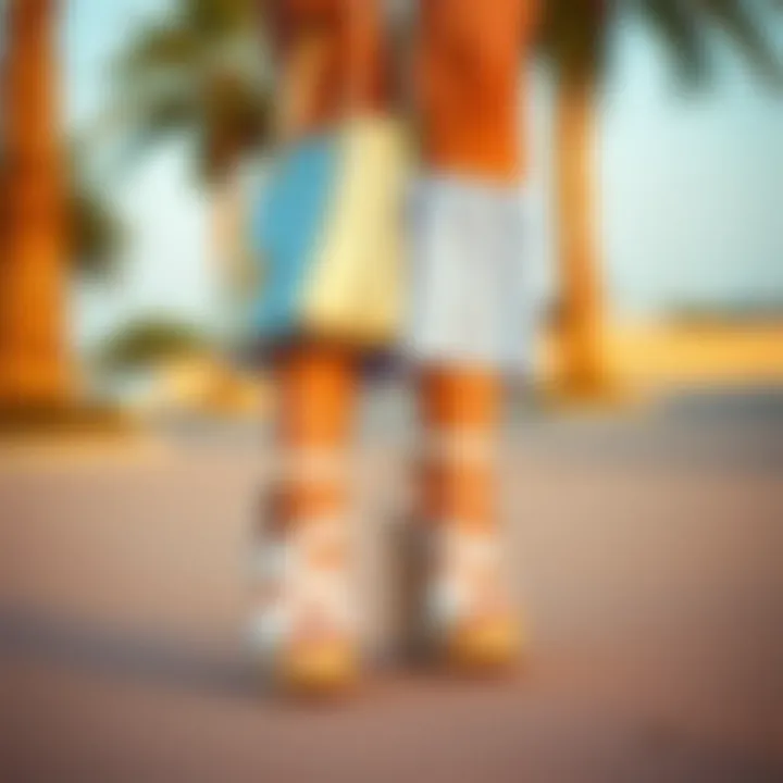 Fashionable outfit paired with white strappy wedge sandals