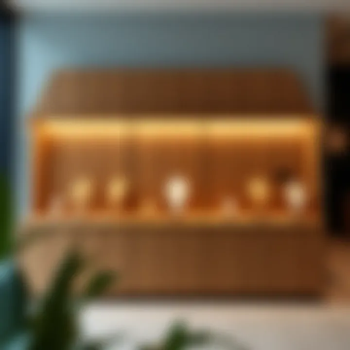 Contemporary Style Showcase Modern wooden jewelry display with minimalist design highlighting style