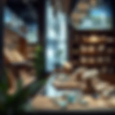 Sustainable Aesthetics in Retail Sustainable wood jewelry displays in a retail environment enhancing aesthetics