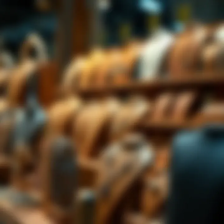 Diversity in Textures Array of wooden jewelry displays featuring various textures and finishes