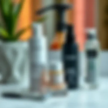 Aftercare products displayed next to the eyebrow razor for skin maintenance