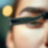 Close-up of an eyebrow razor showcasing its design and sharpness