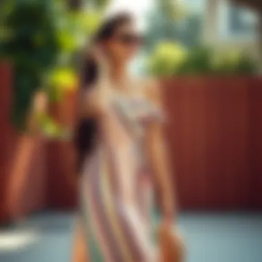 Stylish Striped Midi Dress Stylish striped midi dress with a casual summer vibe