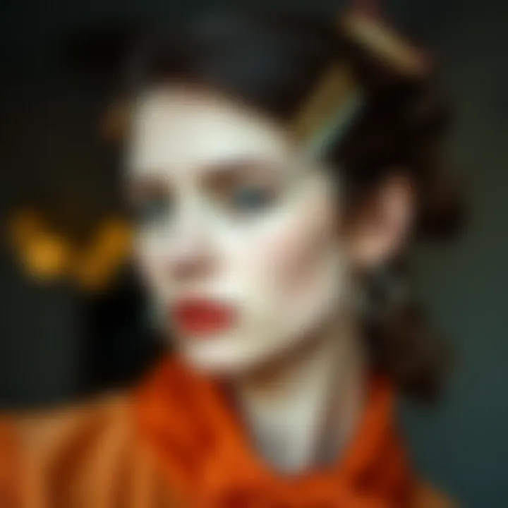 Fashionable woman incorporating hair clips into modern hairstyle