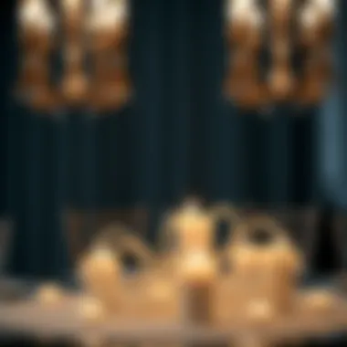 Creative centerpiece design featuring pearls and candles