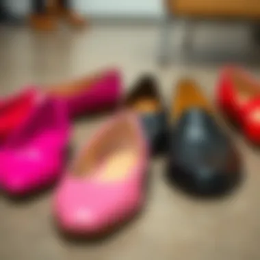 A selection of fuchsia flats showcasing different styles