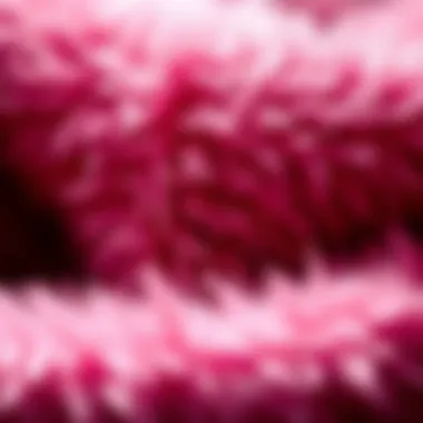 Close-up of furry fabric texture used in prom dresses, highlighting its softness and allure.