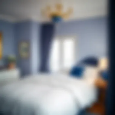 Lapis Lazuli Bedroom Decor A tranquil bedroom with lapis lazuli decorative elements.