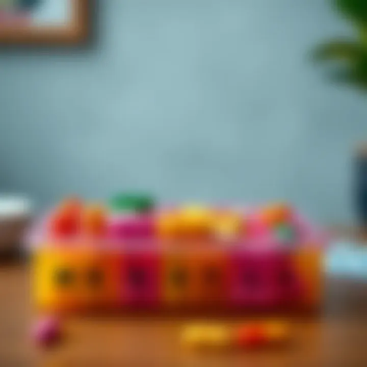 Vibrant Weekly Pill Organizer Colorful weekly pill organizer