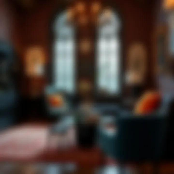 Gothic-inspired furniture arrangement