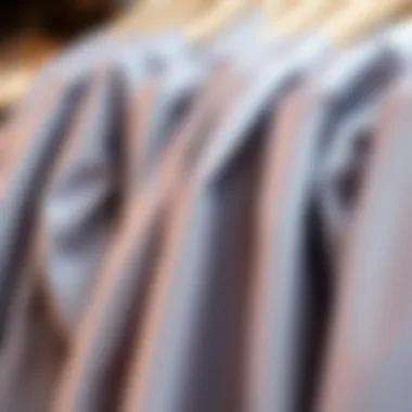 Close-up of fabric swatches for graduation dresses