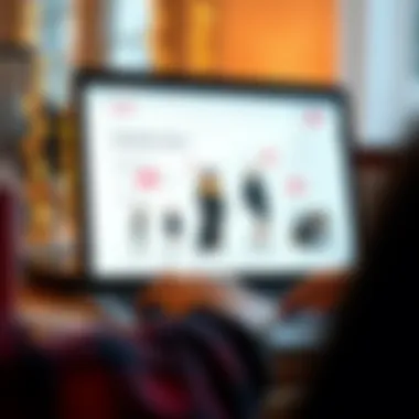 Online shopping for graduation attire on a laptop