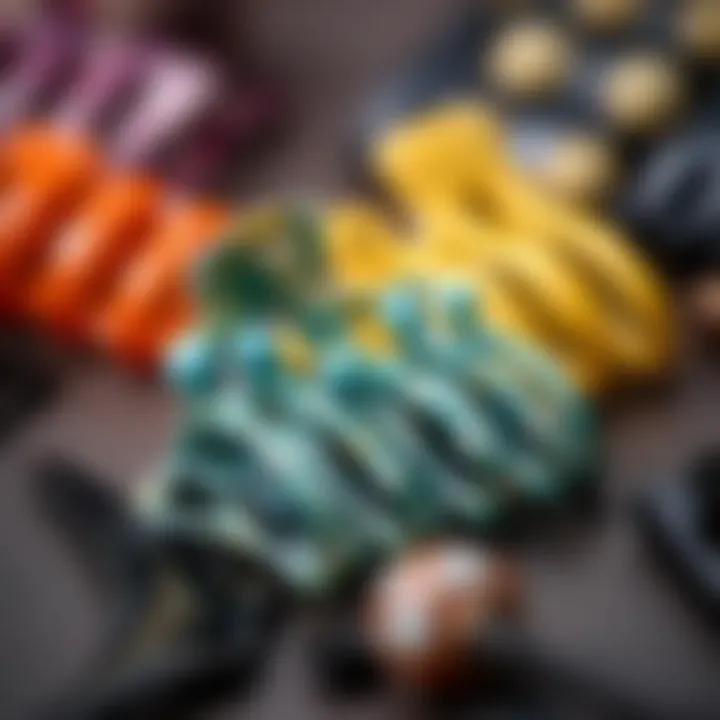 Close-up of unique materials used in crafting hair claw clips